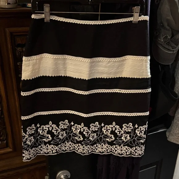 Etcetera Black and White Striped Pencil Skirt - Picture 1 of 6